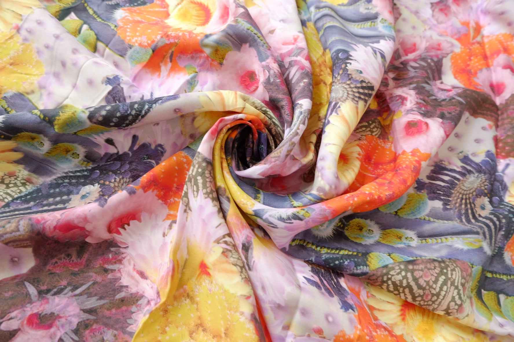 Vivid Floral Cupro Fabric - 2.19 yd