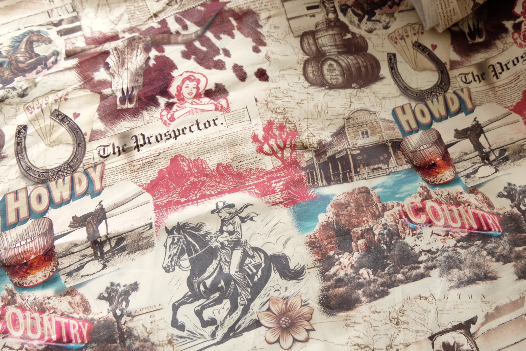 Western Collage Cotton Sateen, 3.3 Yards