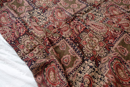 Washed Paisley Patchwork Linen Cotton Fabric - 1.86 yd