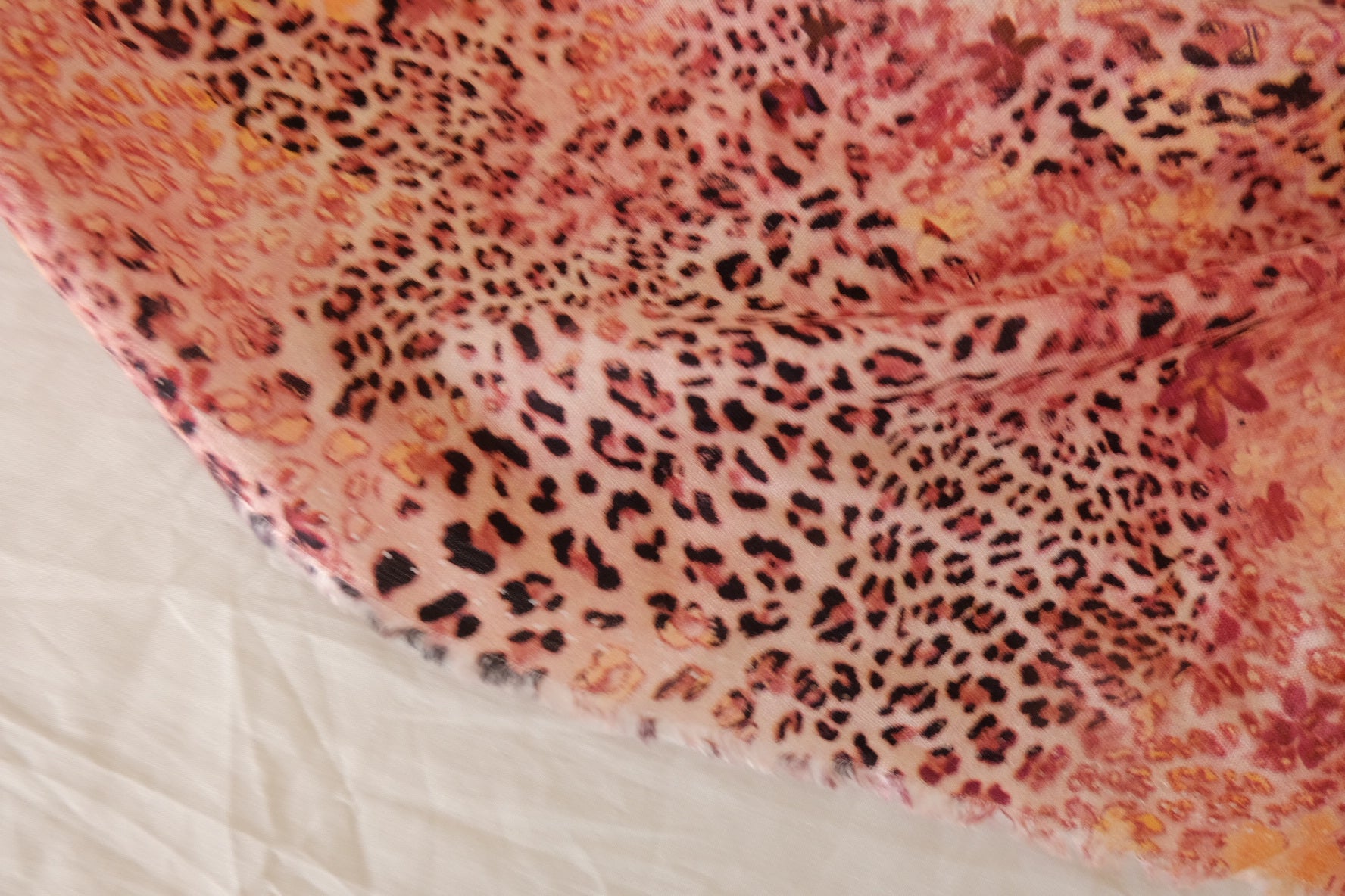 Blush Abstract Leopard Cotton-Linen Fabric – 2.2 yd