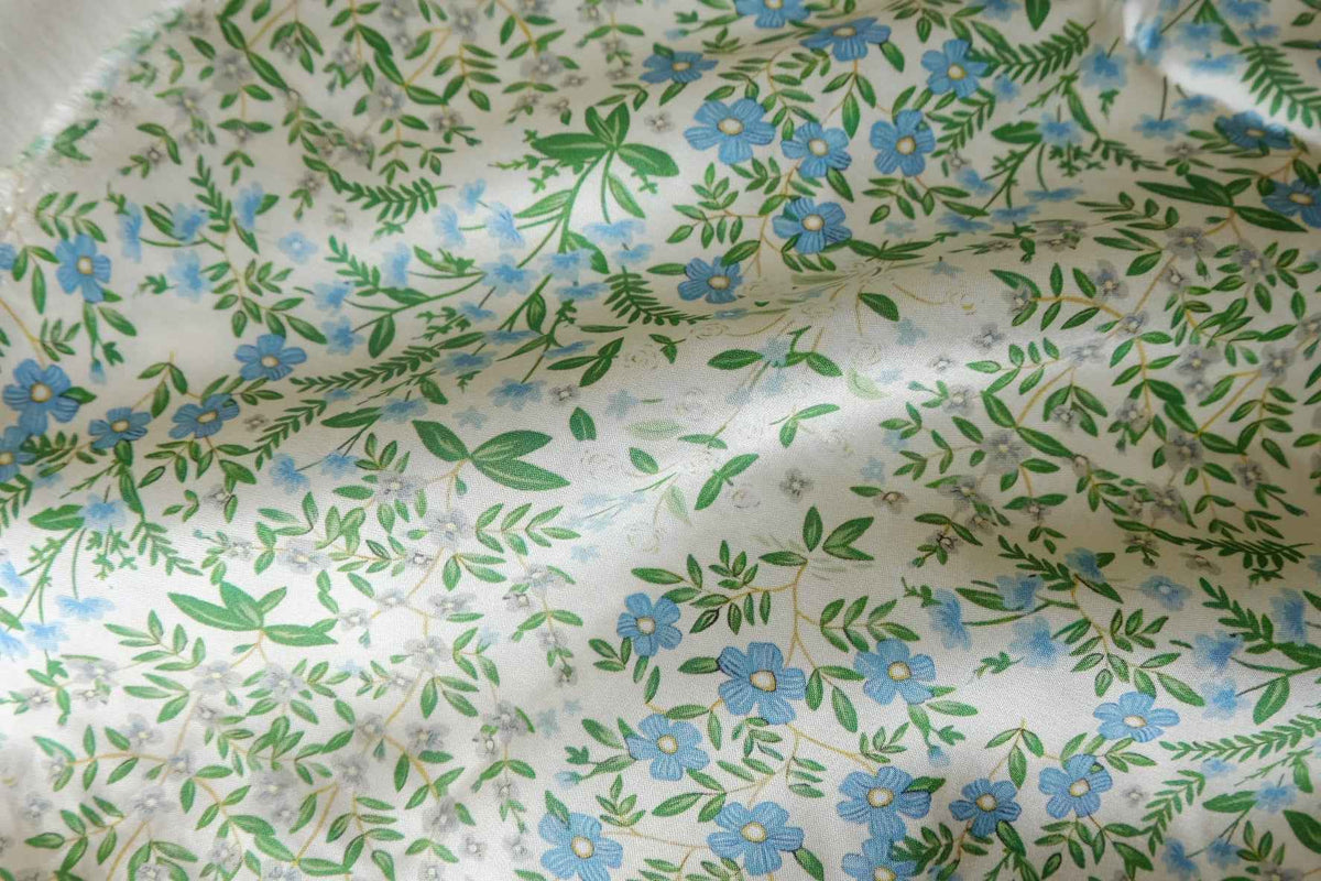 Blue Ditsy Floral Viscose — 2.2 yd