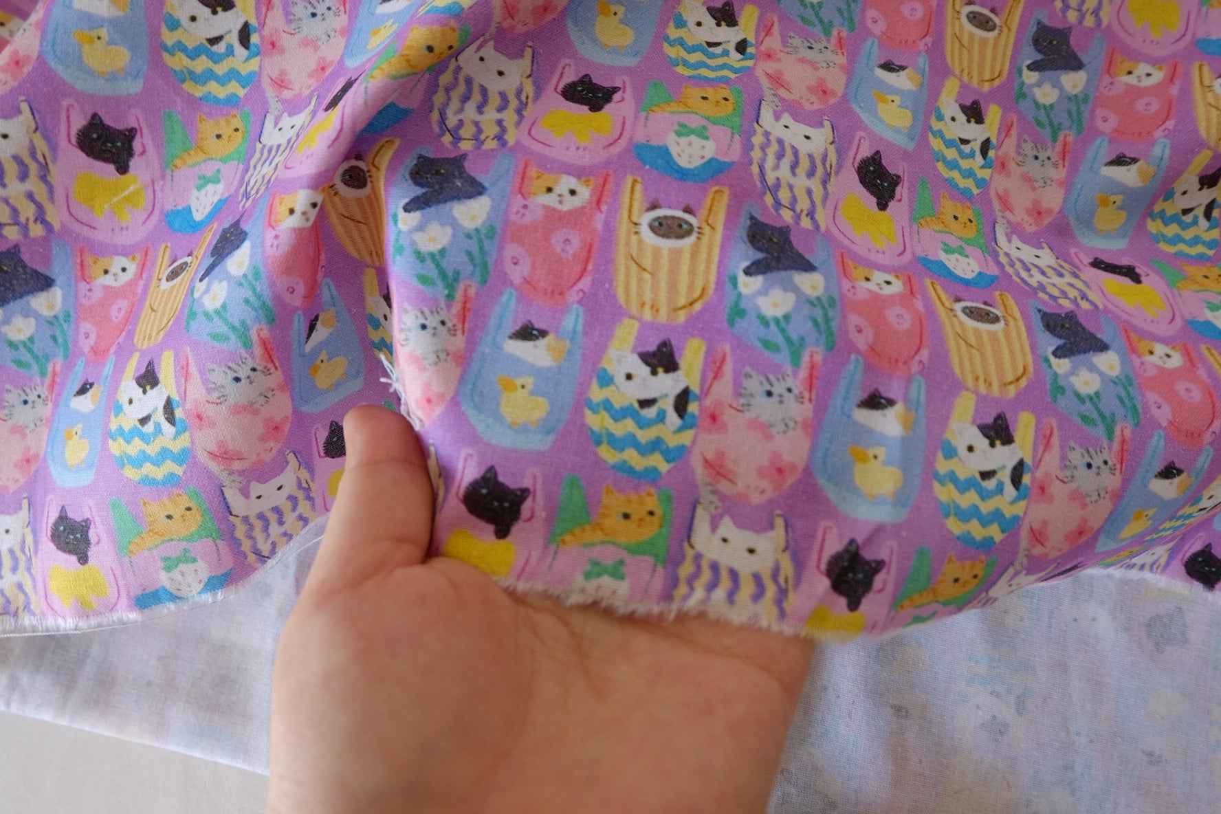 Playful Cat Cotton Fabric – 2.2 yd
