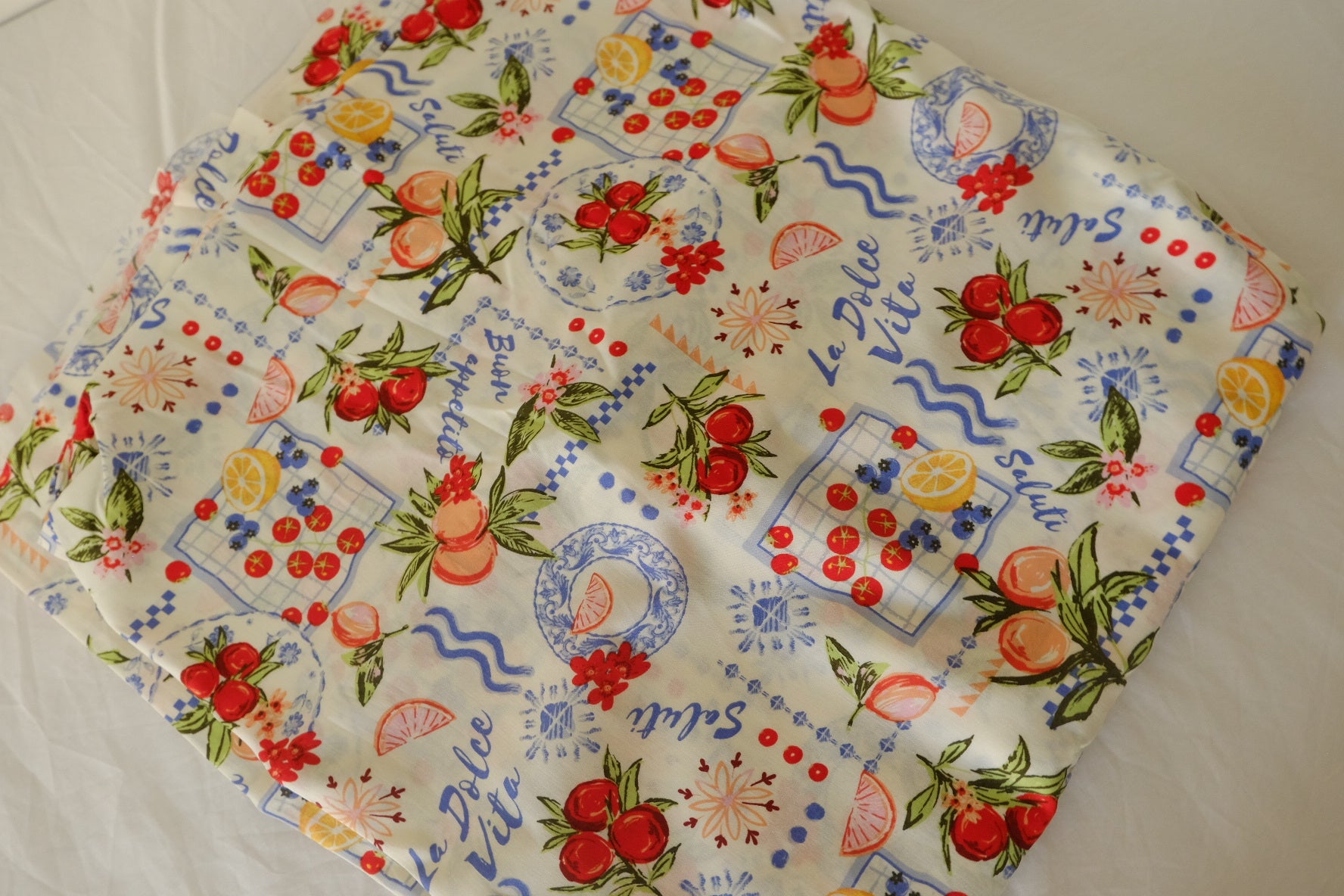 Italian Kitchen Stretch Cotton Poplin Fabric – 3.3 yd