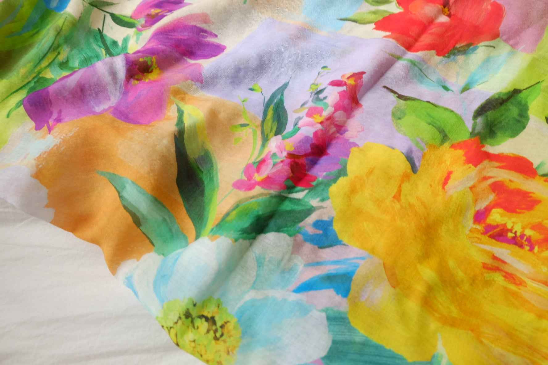 Watercolor Garden Lightweight Tencel Fabric - 3.28 yd