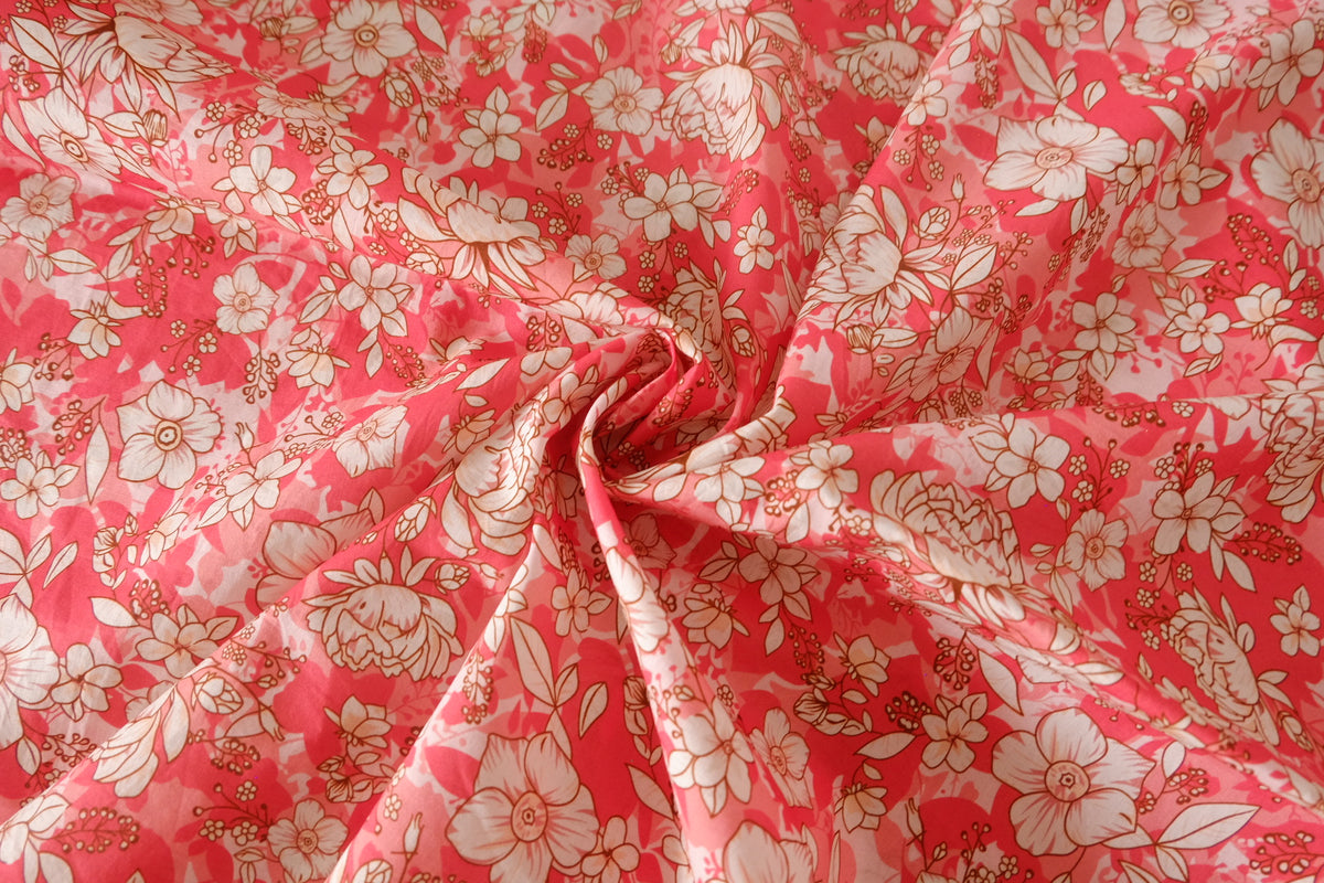 Coral Sketch Garden Cotton Lawn — 2.30 yd