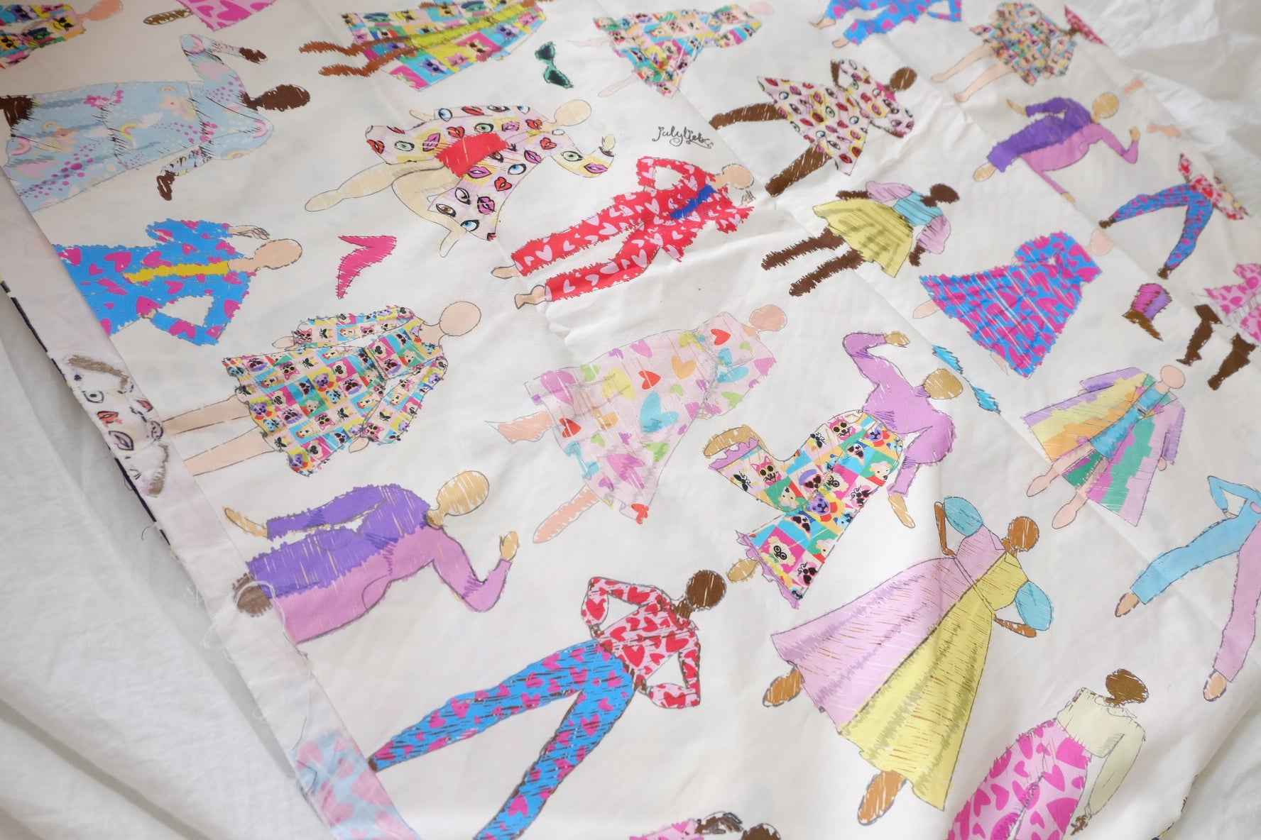 Fashion Illustration Cotton Poplin Fabric - 1.64 yd