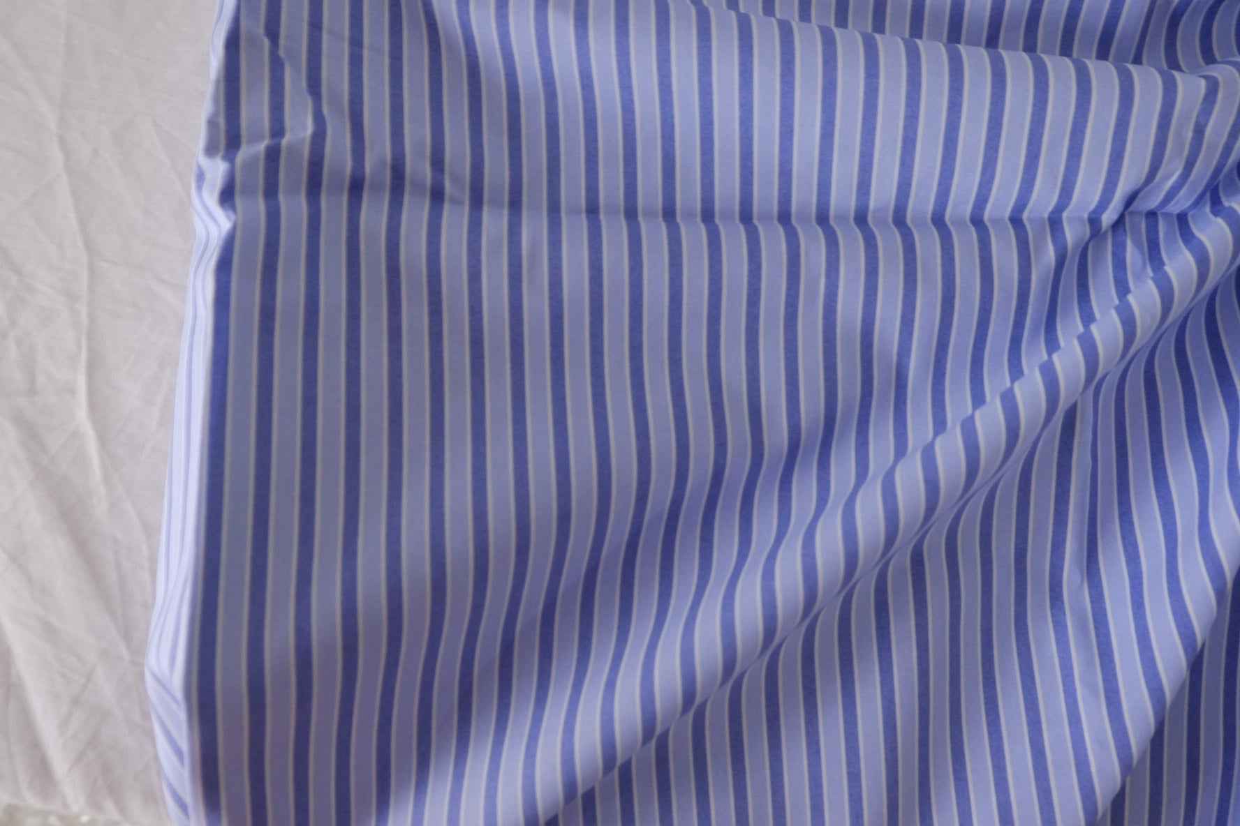 Sky Blue Pinstripe Crisp Cotton Poplin – 2.2 yd