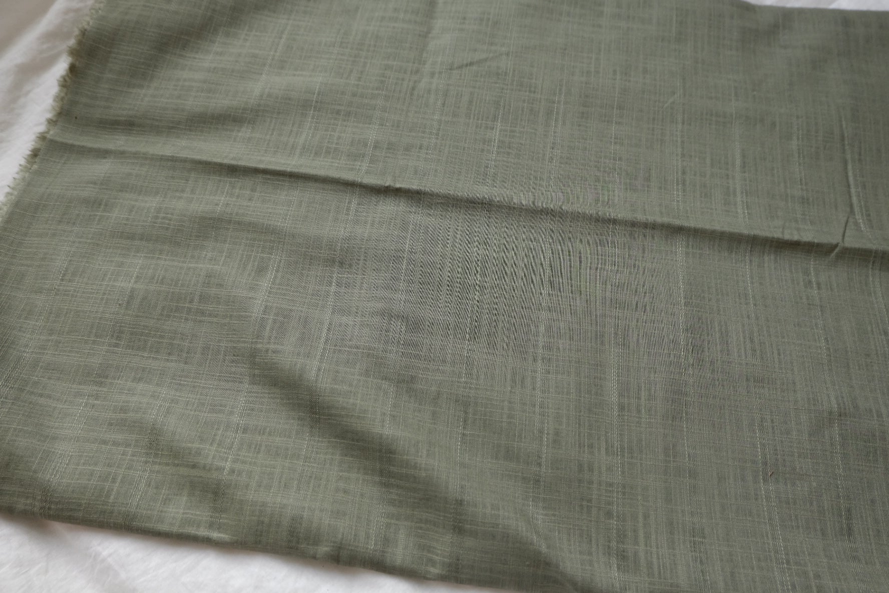 Sage Slub Cotton Linen Fabric - 2.19 yd
