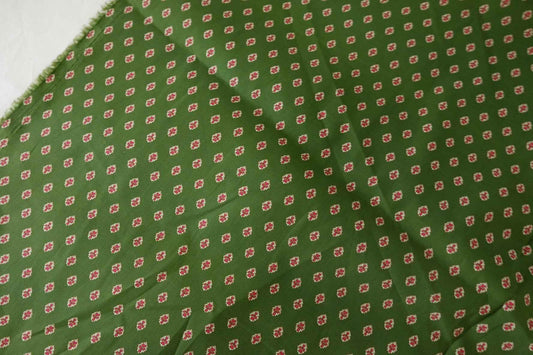 Dark Green Vintage Floral Cotton Poplin Fabric – 2.2 yd