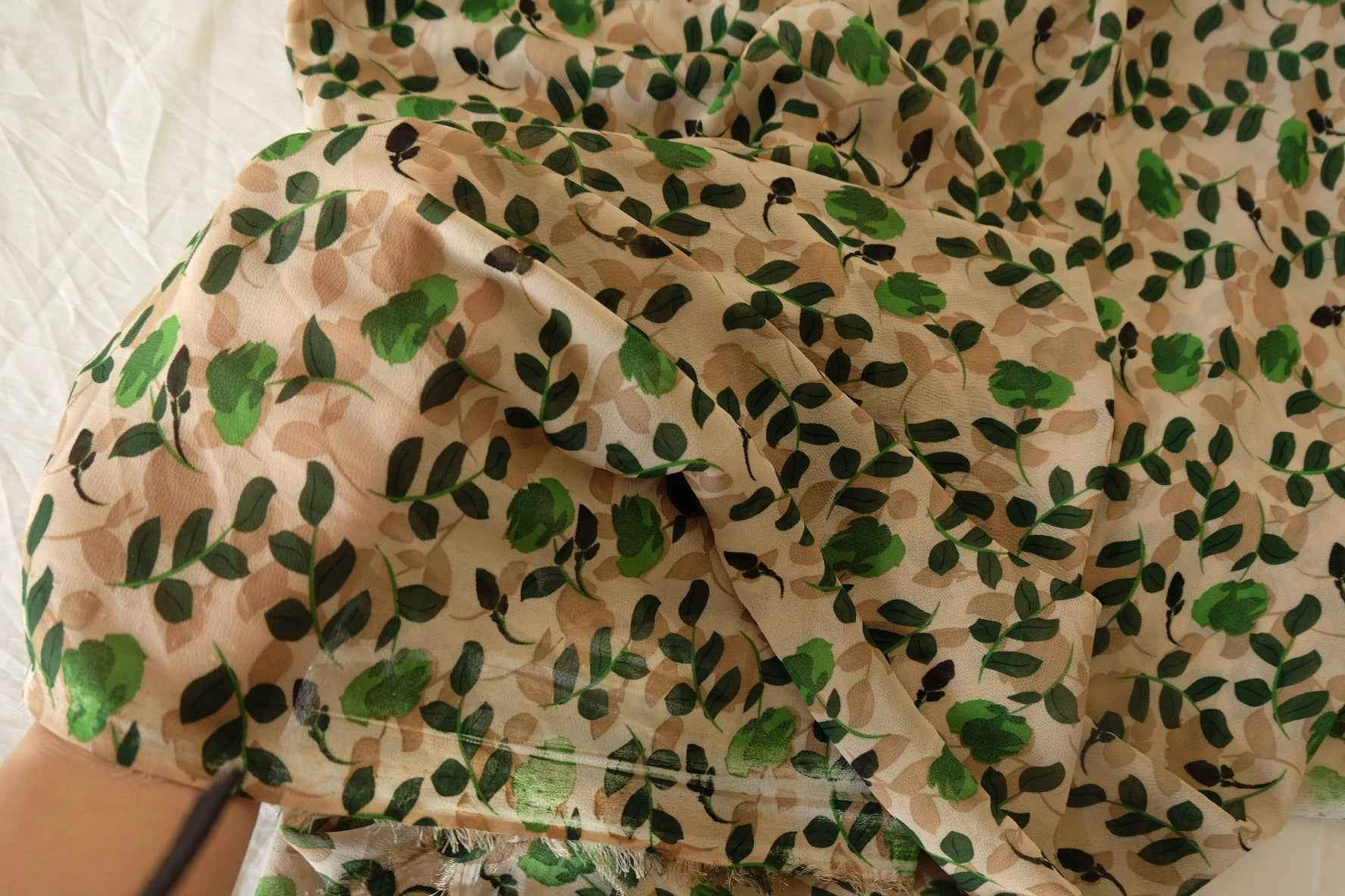 Green Rose Georgette – 2.73 yd