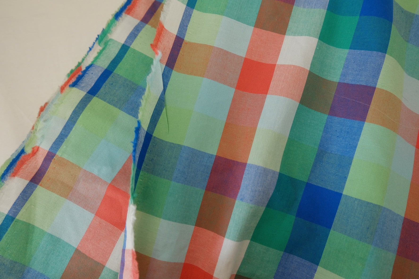Premium Multicolor Yarn Dyed Cotton Check Fabric – 2.2 yd