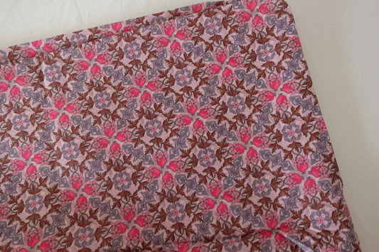 Vintage Pink Floral Cotton Lawn Fabric – 3.8 yd