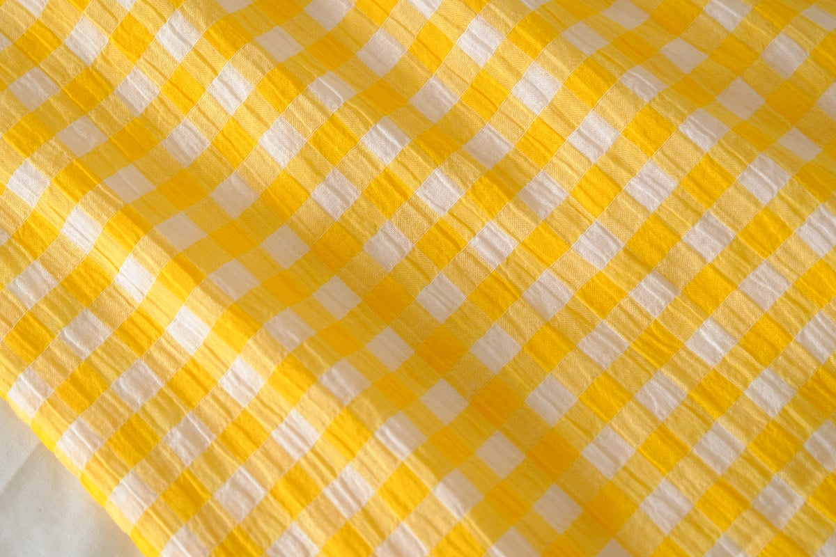 Sunshine Gingham Cotton Seersucker – 3.3 yd