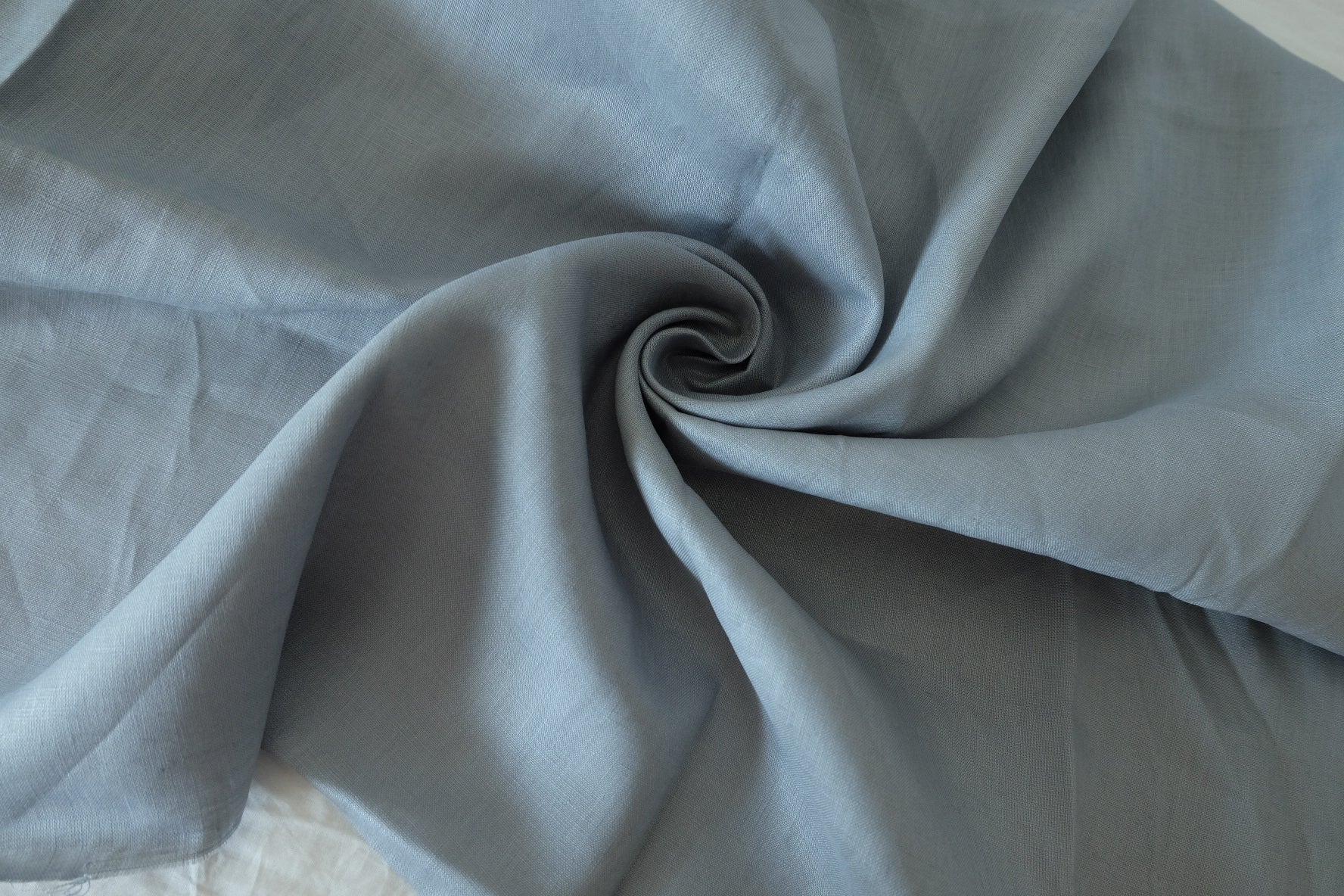 Heavy 17s Pure Linen Fabric in Pale Grey Blue - 3 yd