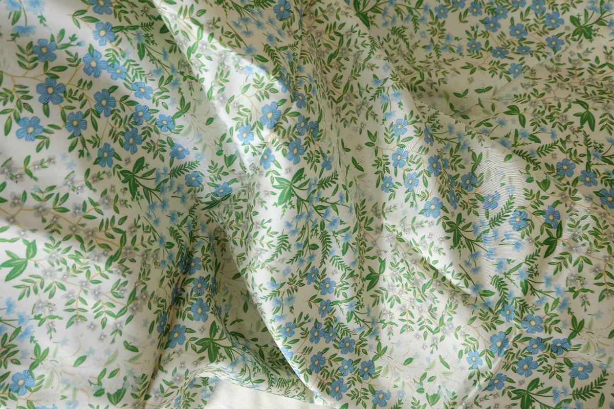 Blue Ditsy Floral Viscose — 2.2 yd
