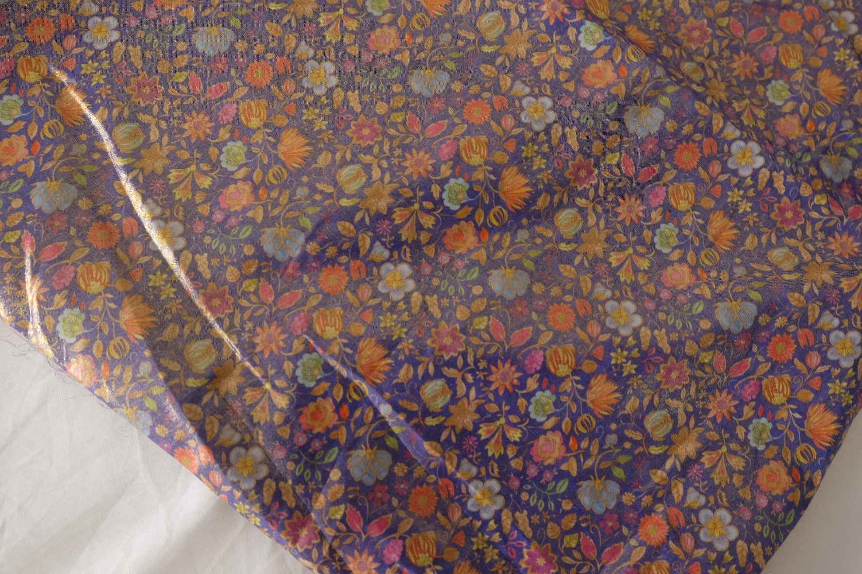 Metallic Floral Cotton Lawn Fabric – 3.3 yd