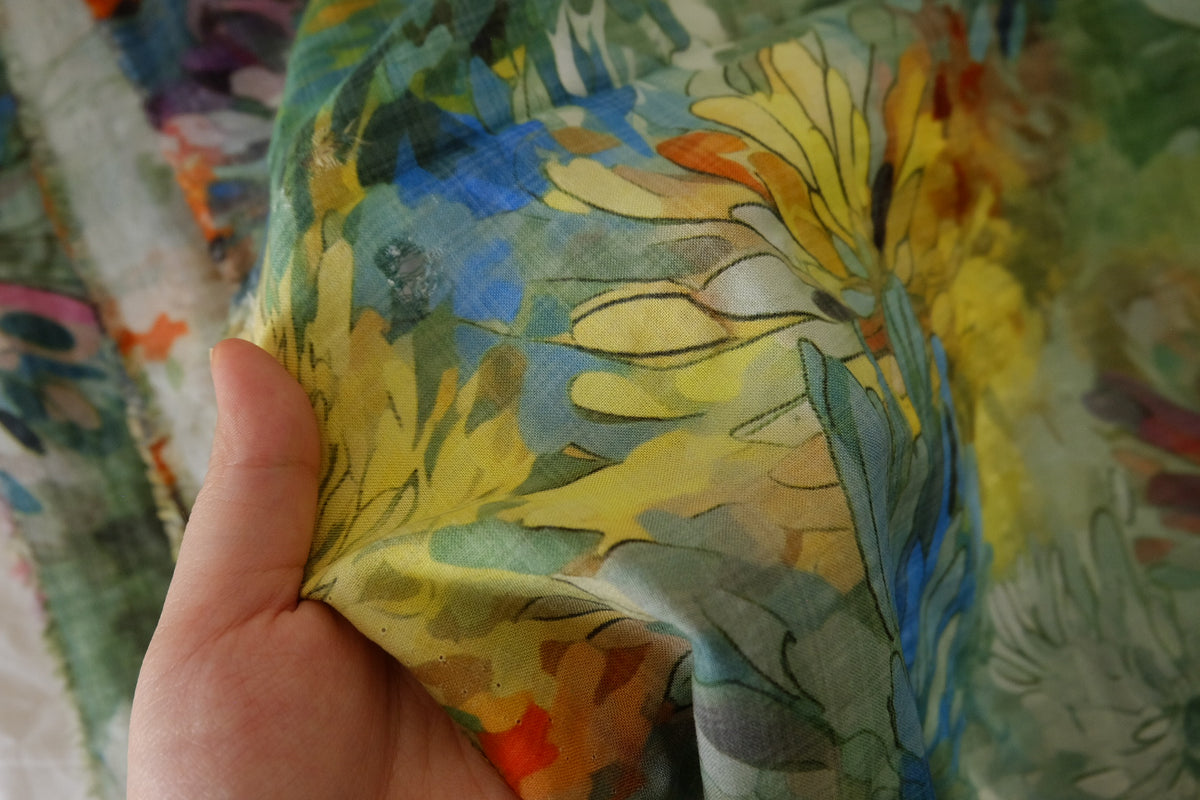 Watercolor Garden Ramie Cotton – 2.2 yd