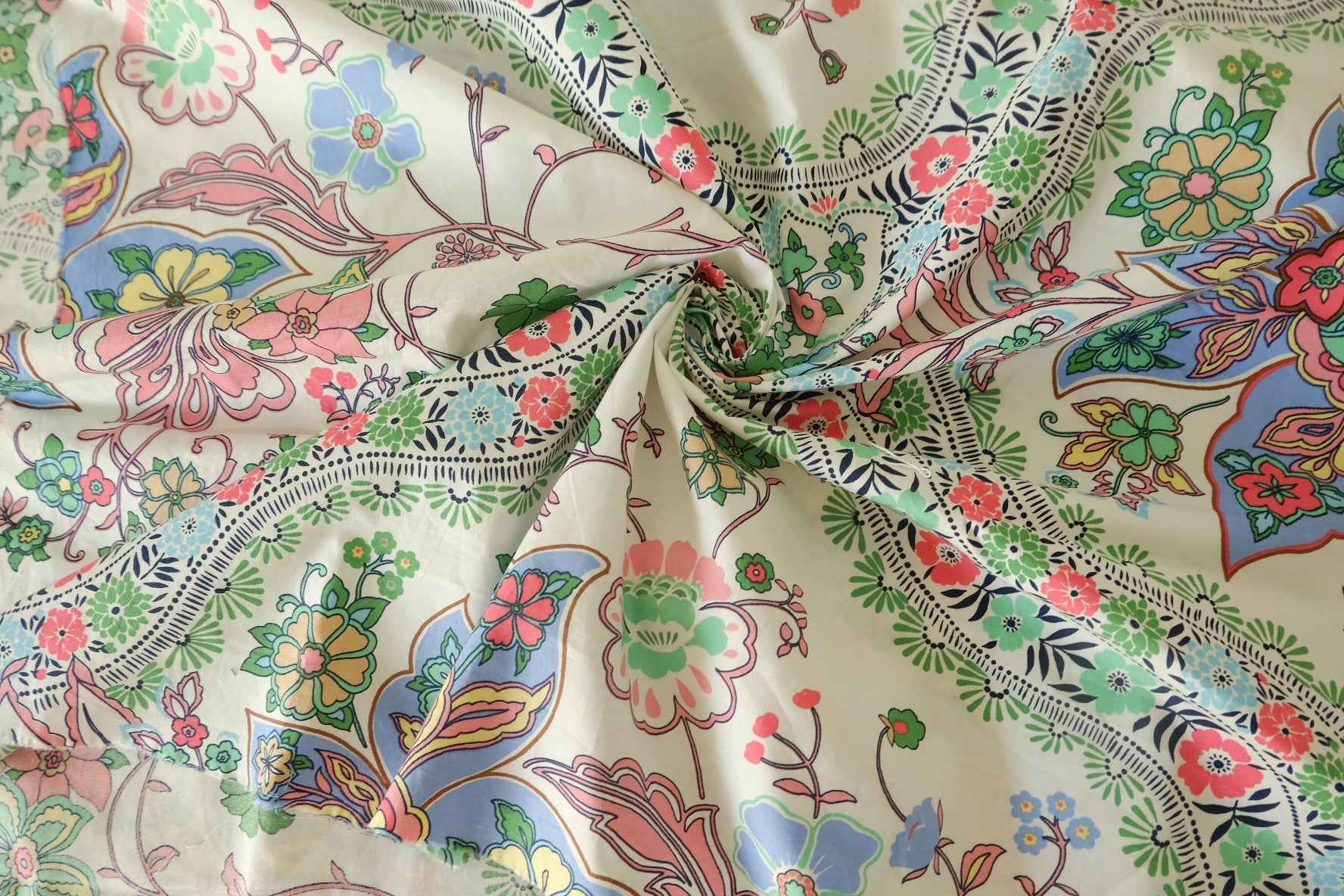 Border Print Long-Staple Cotton Poplin Dress Fabric – 3.3 yd