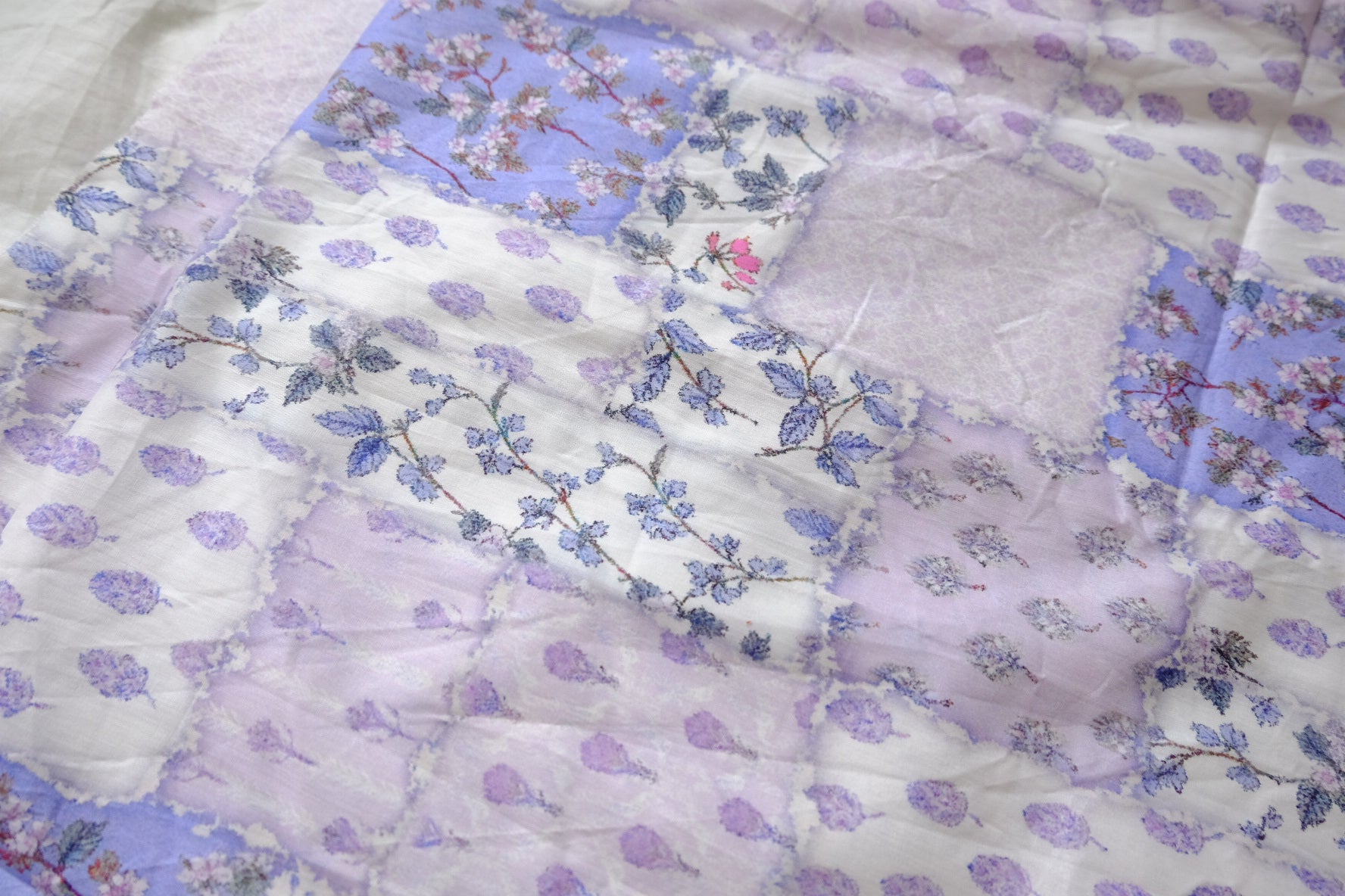 Patchwork Floral Cotton Lawn, Soft Lilac Mix, 4.7 Yards