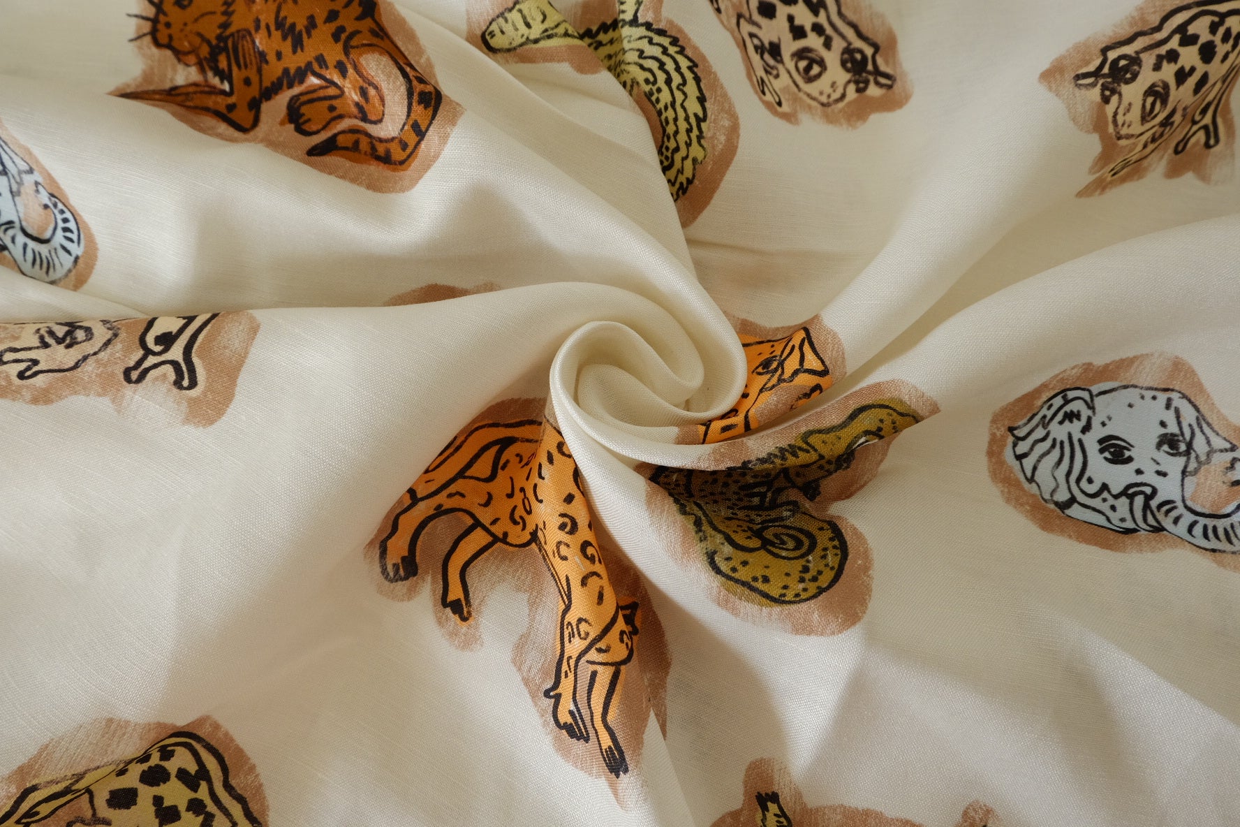 Animal Sketch Linen-Cotton Fabric – 2.2 yd