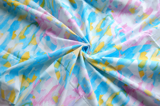 Abstract Watercolor Structured Cotton Poplin – 1.7 yd