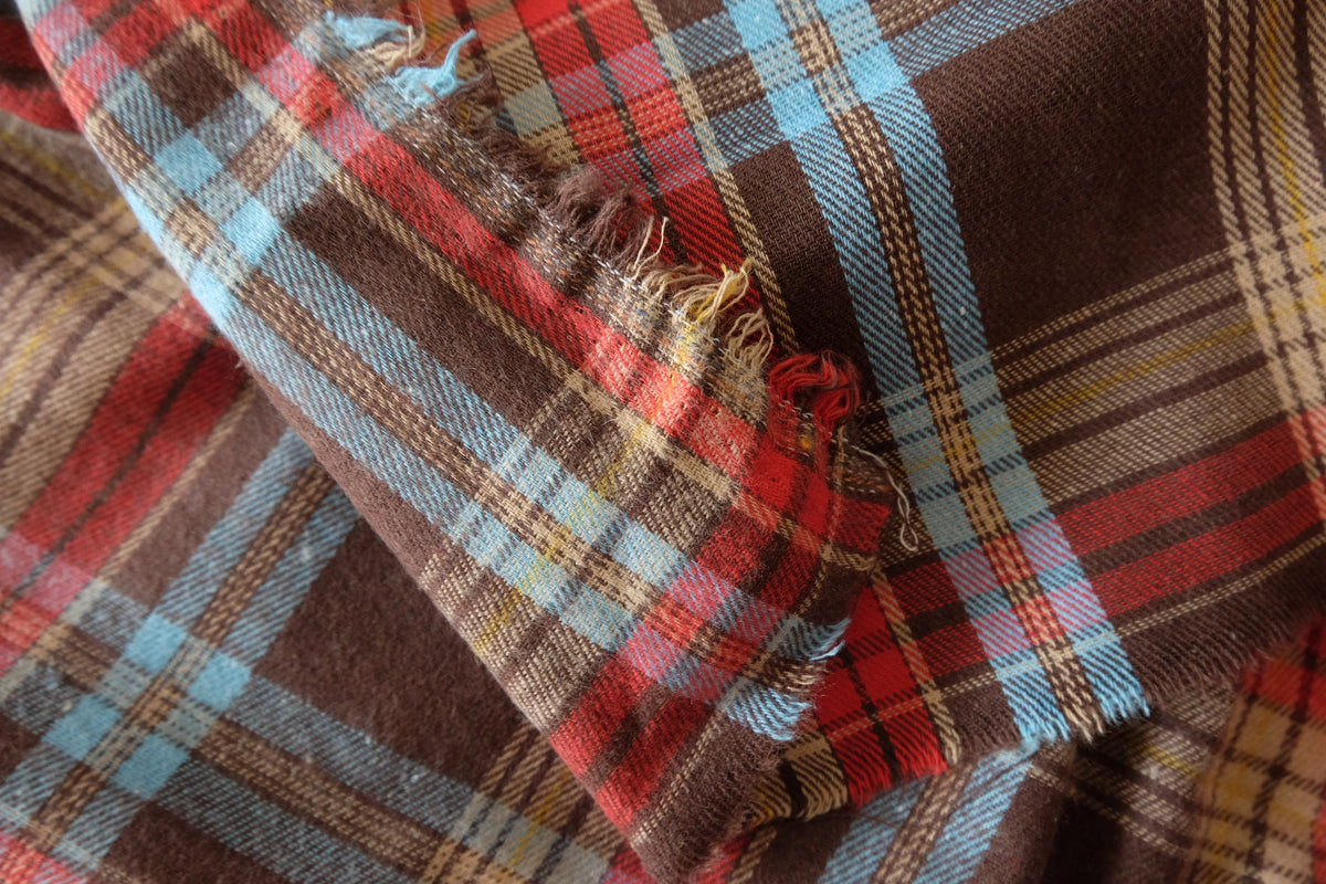 Autumn in Vermont – Soft Brushed Plaid Polycotton Shirting – 3.3 yd