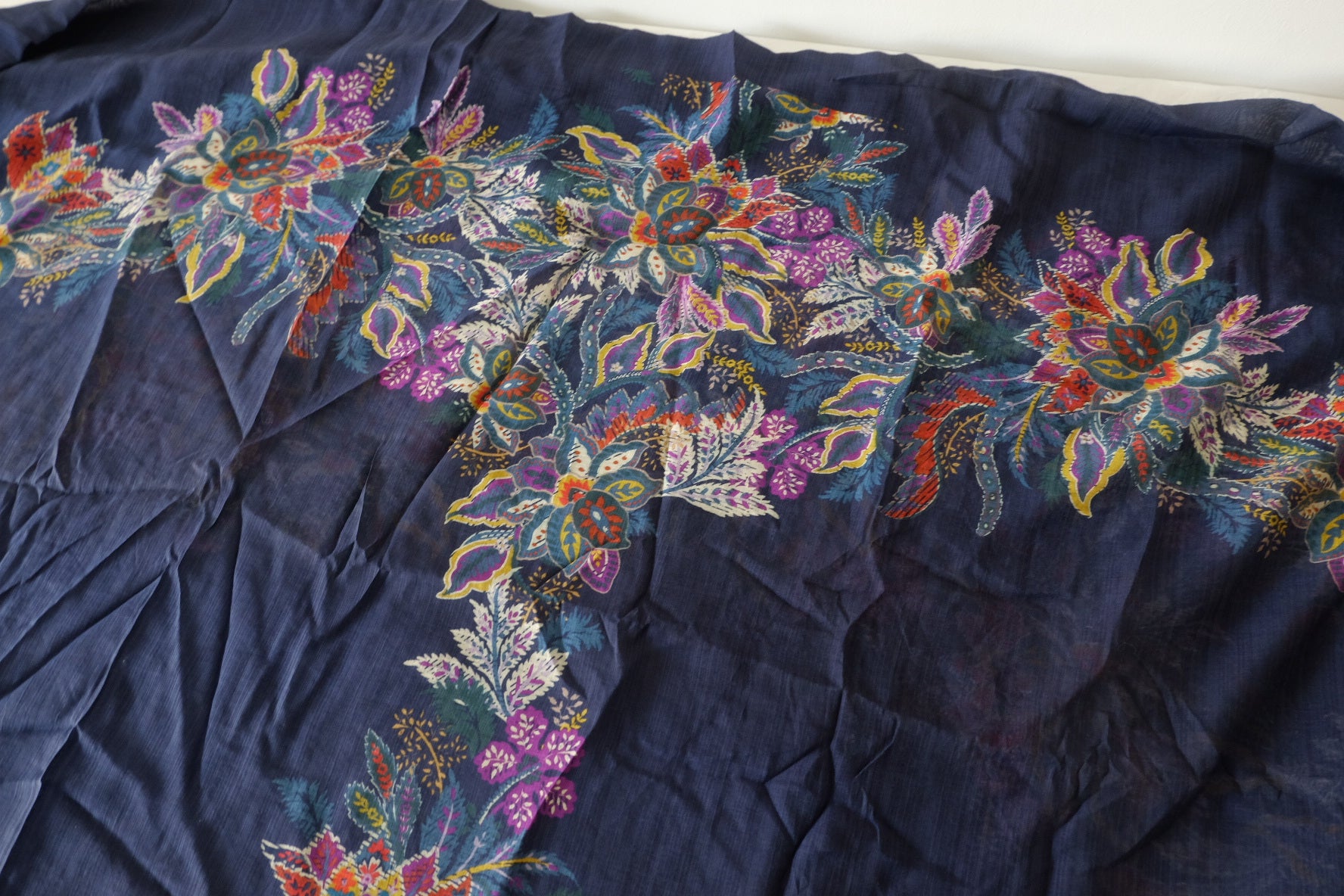 Midnight Engineered Floral Pure Tencel Fabric – 3.28 yd Piece