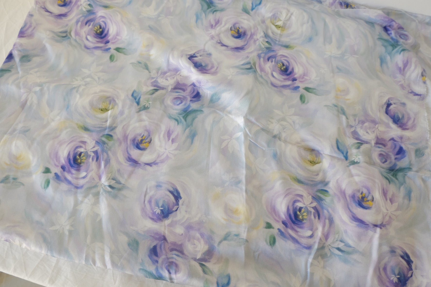 Soft Purple Watercolor Floral Rayon Challis Fabric – 3.3 yd