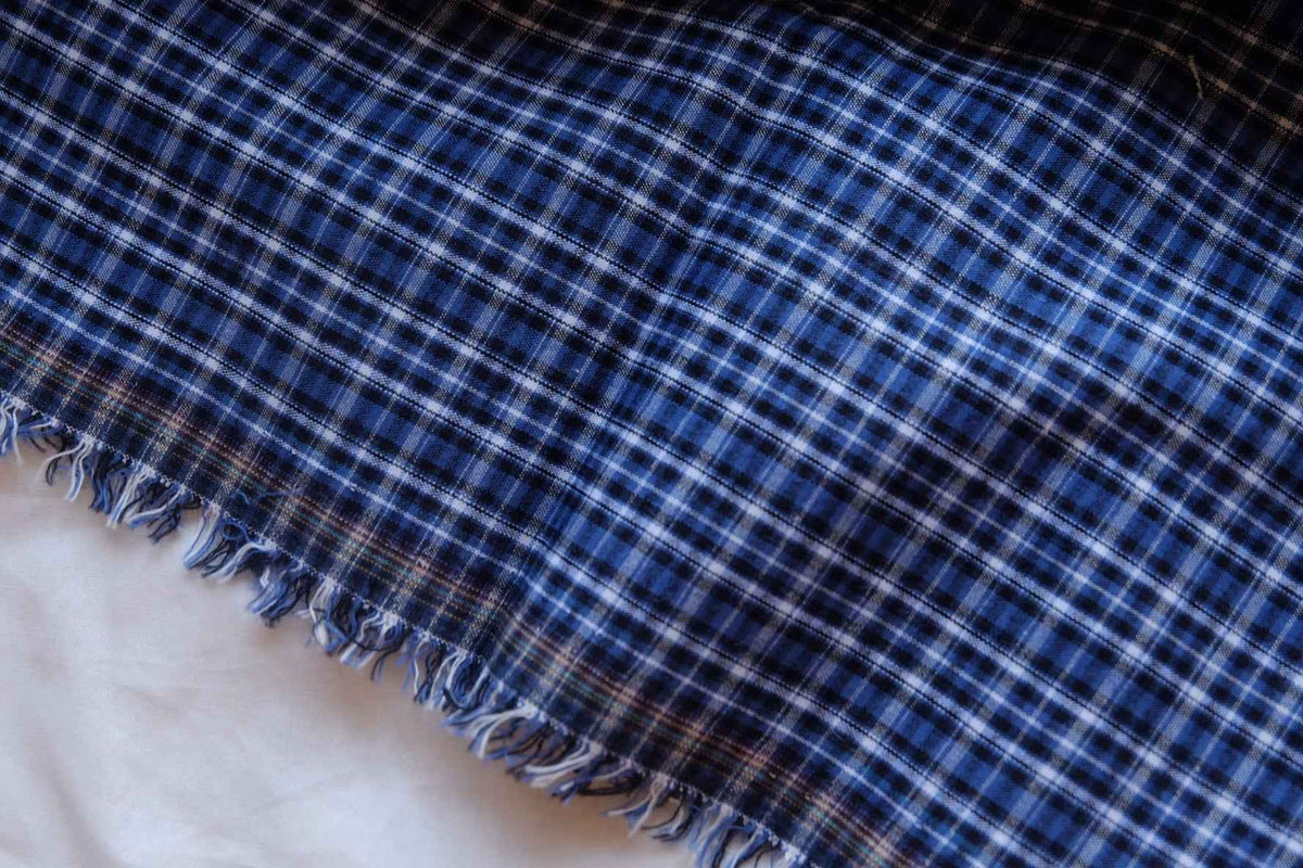 Indigo Heritage Yarn-Dyed Plaid Poly-Cotton Fabric – 2.2 yd