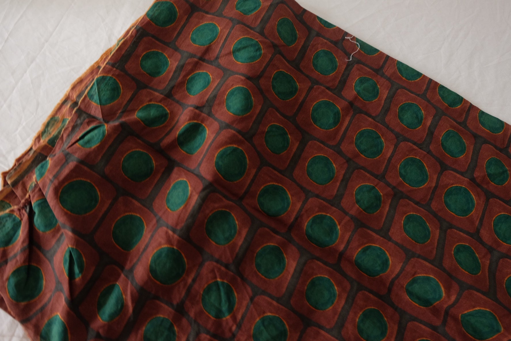 Retro Geometric Cotton Voile Fabric – 1.4 yd