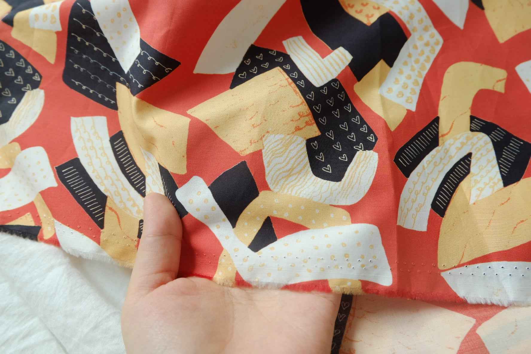 Retro Collage Cotton Poplin Fabric - 1.09 yd