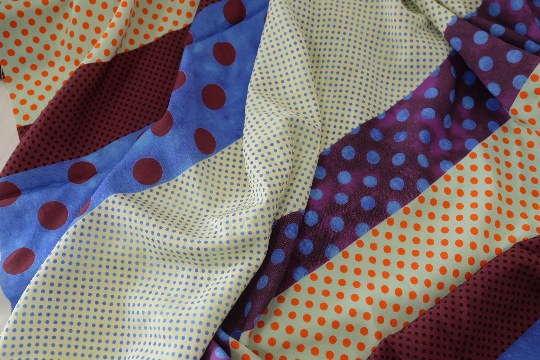 Multicolor Abstract Dot Rayon Blend Fabric – 1.6 yd