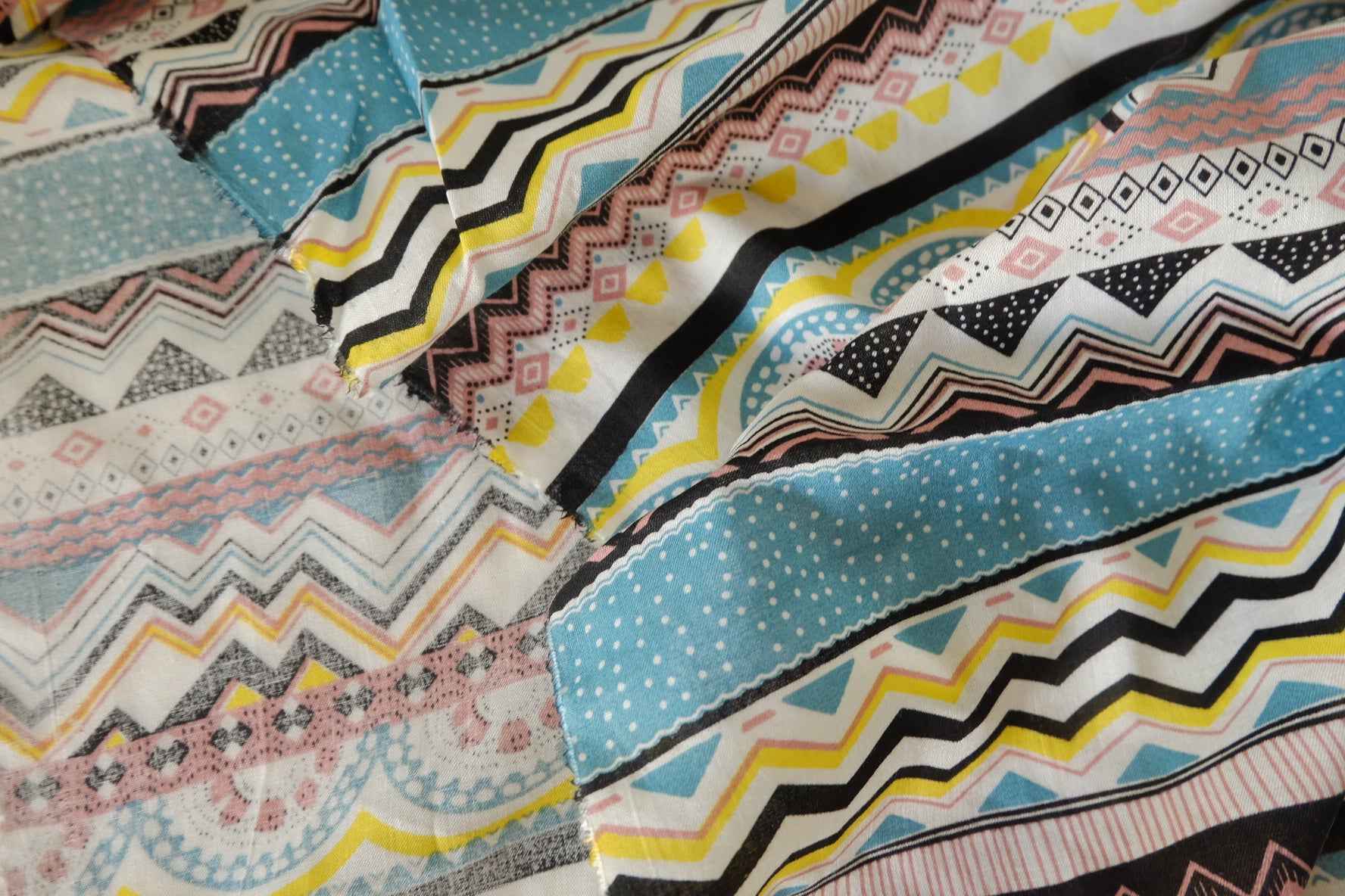 Geometric Stripe Linen Cotton Fabric – 1.7 yd