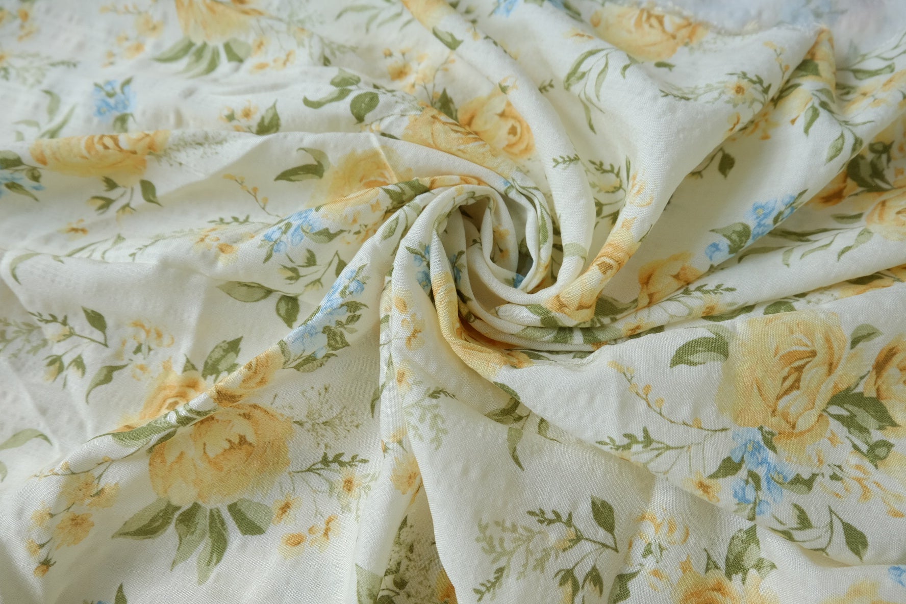 Soft Yellow Rose Linen-Cotton Fabric - 3.28 yd