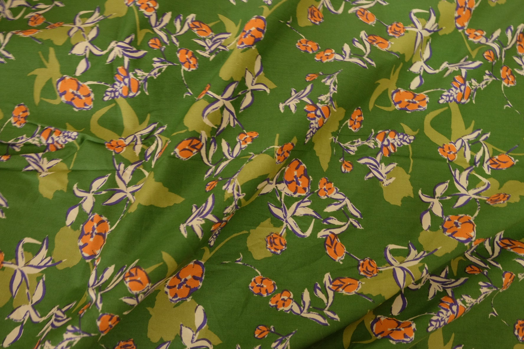 Green Botanical Cotton Poplin Fabric – 2.7 yd