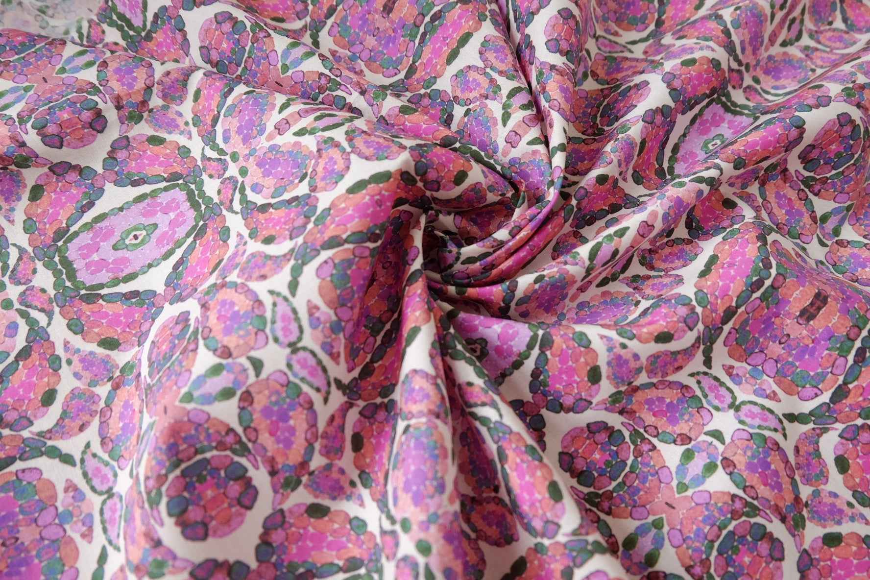 Pink Mosaic Floral Cotton Lawn — 1.64 yd Piece