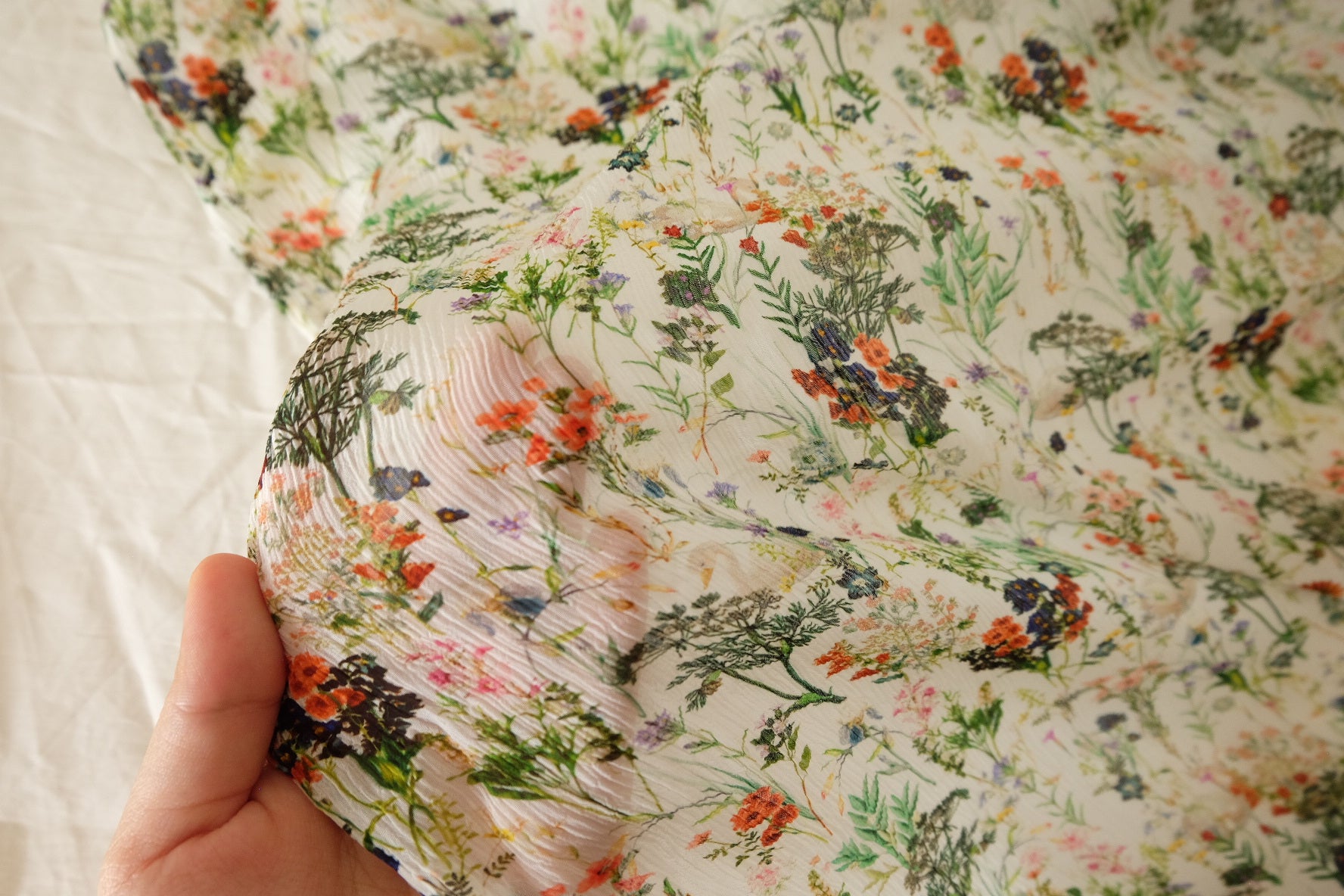 Crinkled Wildflower Lightweight Tencel Fabric - 1.6 yd