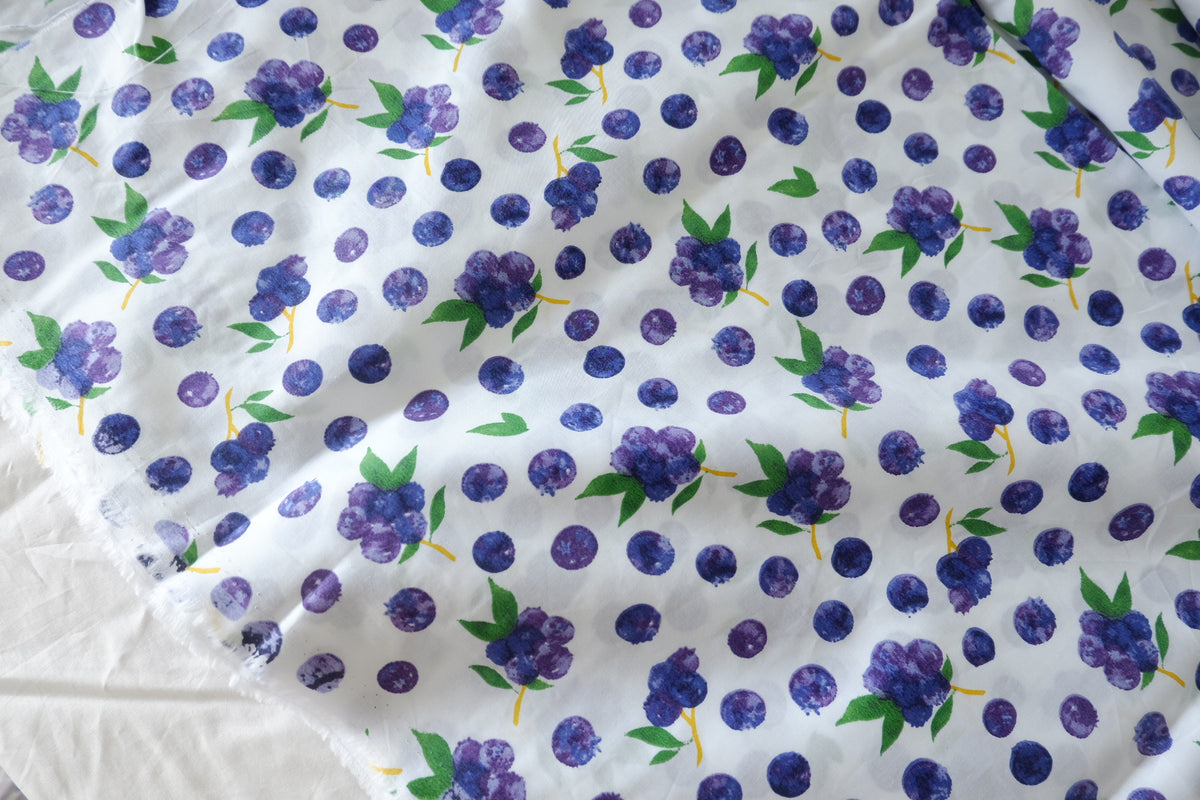 Watercolor Blueberry Cotton Lawn – 3.3 yd / 2.2 yd