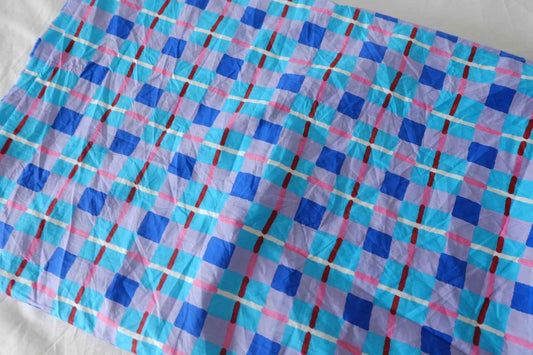 Colorful Hand-Painted Check Cotton Poplin Fabric – 4.5 yd