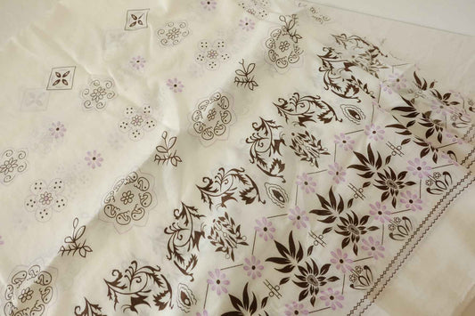 Vintage Border Print Tencel-Cotton Fabric – 1.6 yd