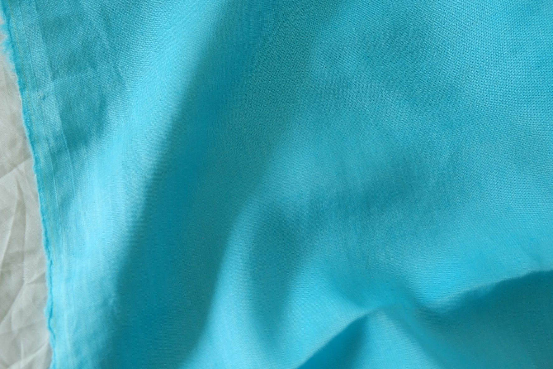 Lagoon Blue Sand-Washed Pure Linen Fabric, 2.19 Yards