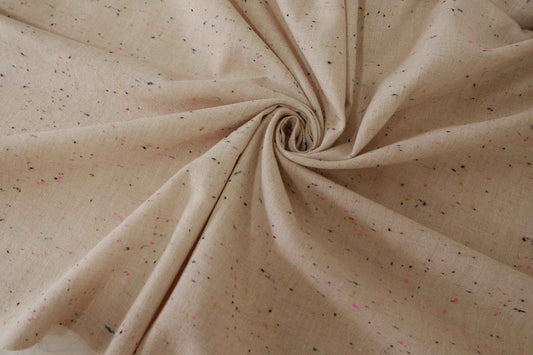 Soft Speckled Cotton Linen Blend Fabric – 2.2 yd