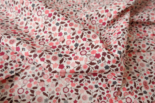 Pink Ditsy Floral 60s Cotton Poplin, 3.28 Yards