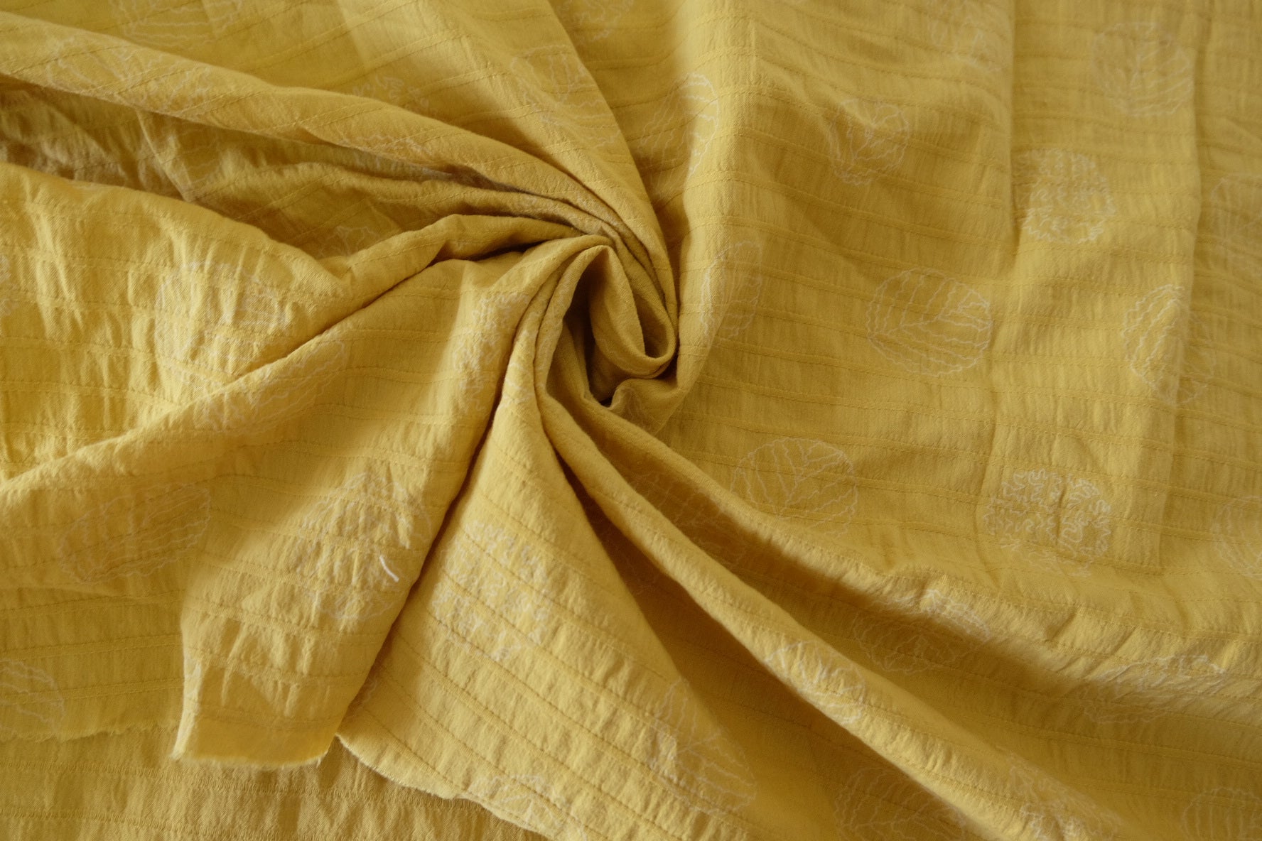 Mustard Textured Cotton Fabric – 1.6 yd