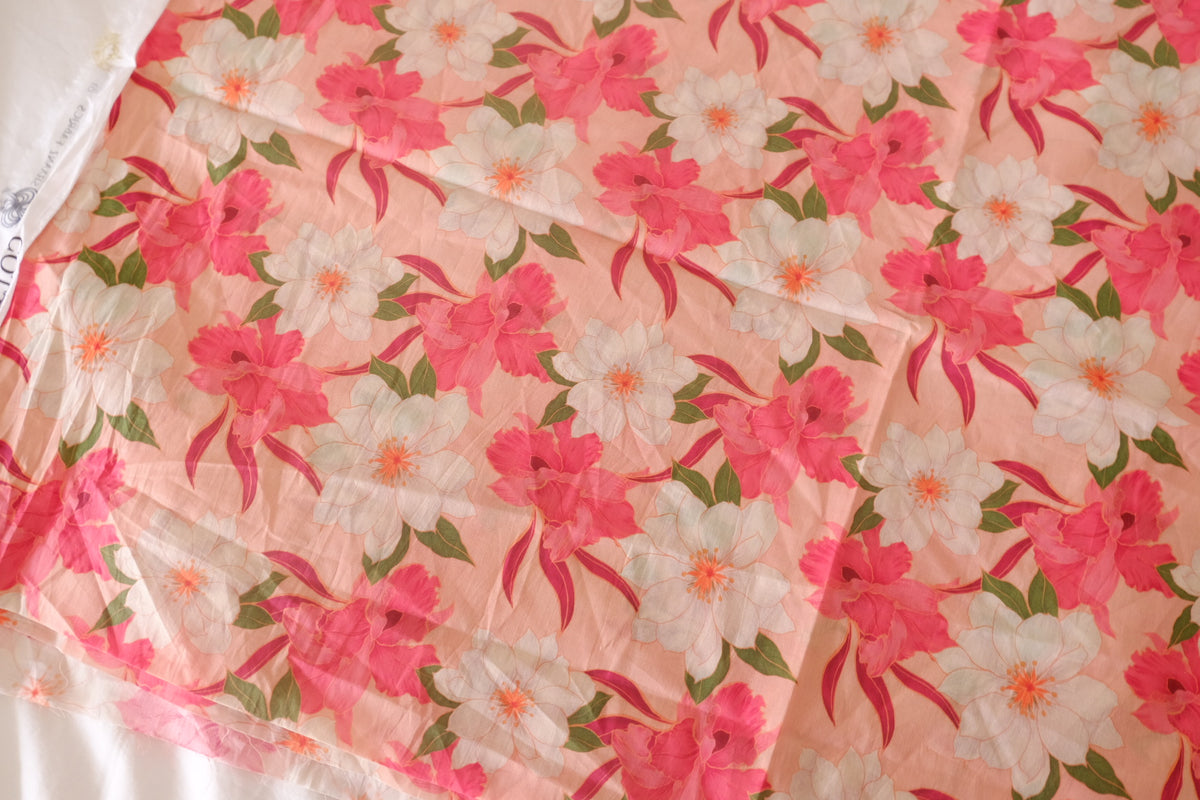 Coral Garden Cotton Lawn – 2.1 yd