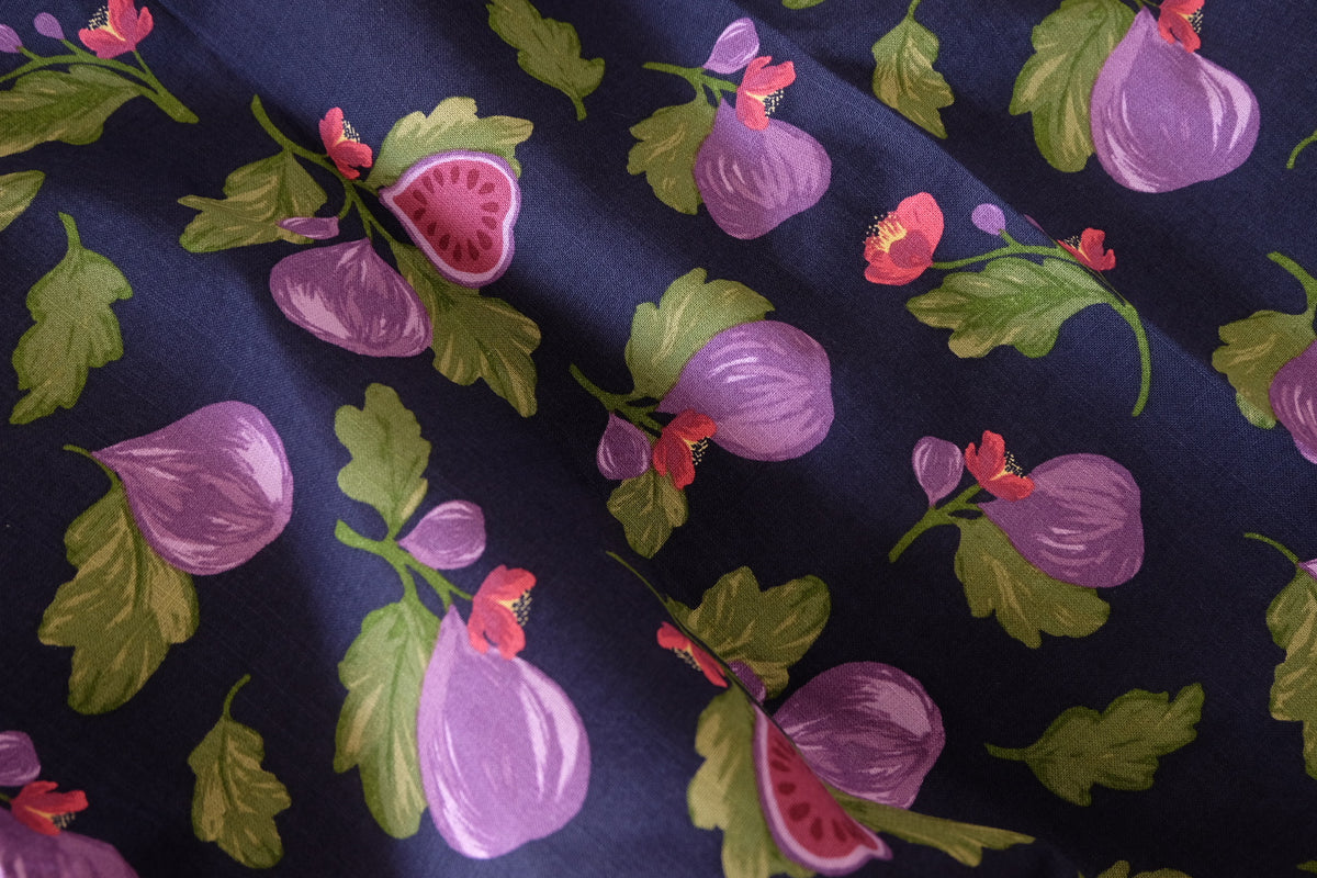 Fig & Floral Slub Linen Cotton – 3.3 yd