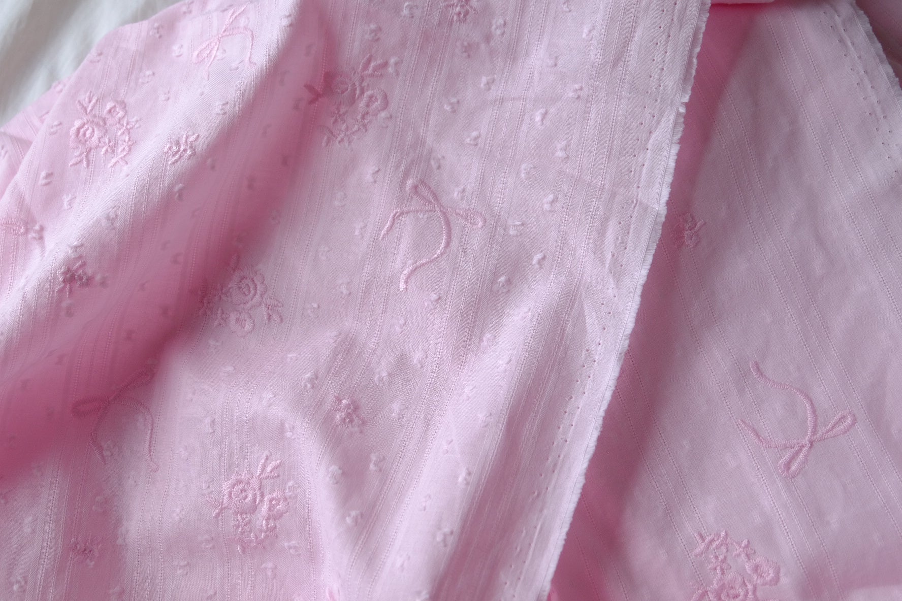 Blush Embroidered Dobby Cotton – 2.2 yd