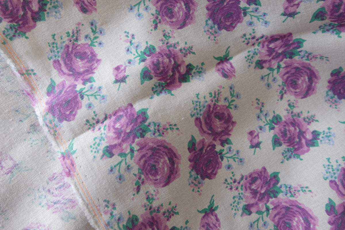 Dreamy Violet Rose Linen Cotton – 2.1 yd / 3.3 yd