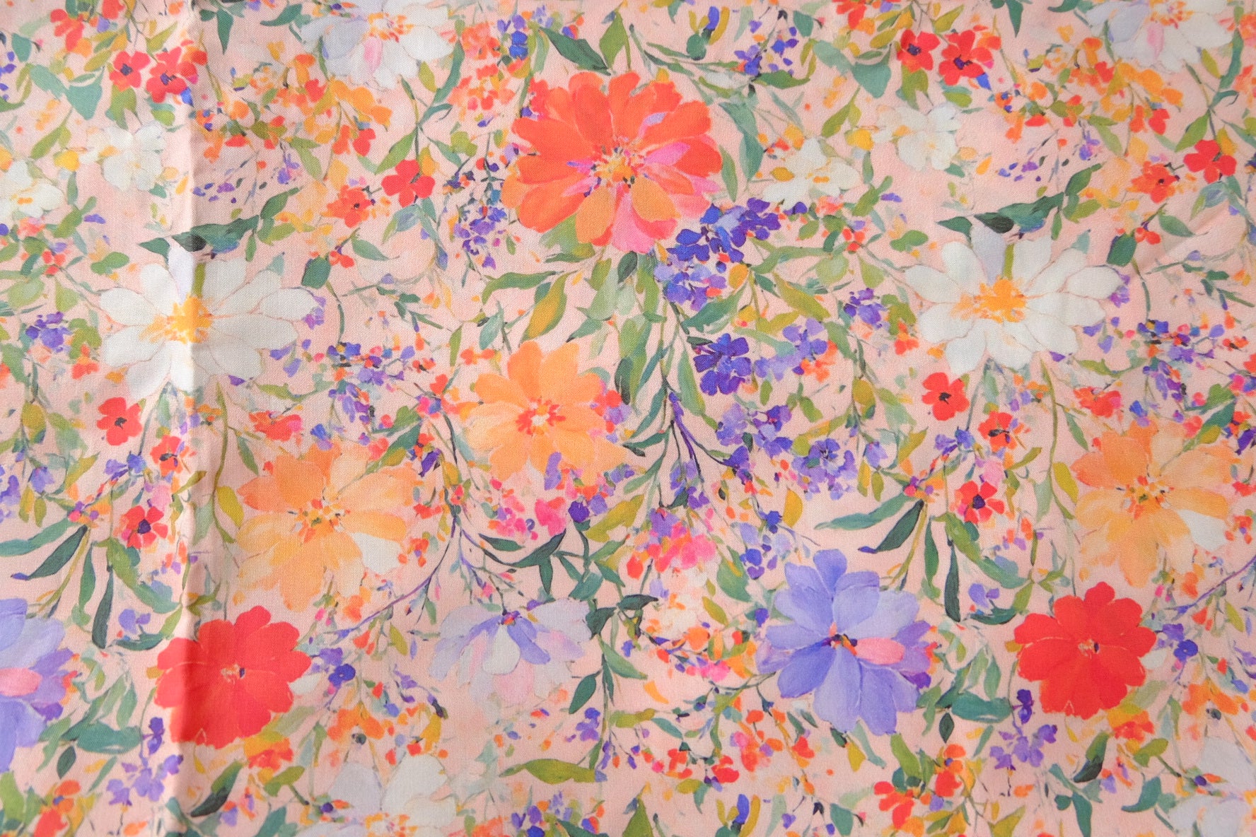 Dense Fine Twill Cotton Floral Fabric 2.2 Yards