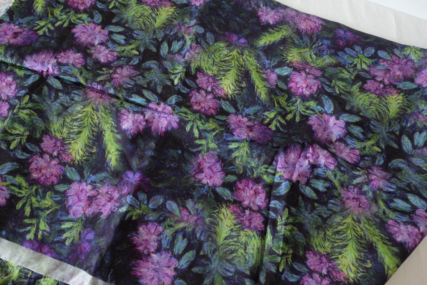 Dark Botanical Rayon Fabric – 3.3 yd